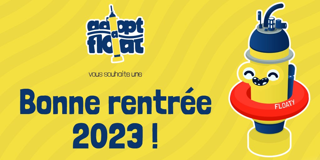 adopt a float (@adoptafloat) on Twitter photo L'heure de la rentrée scolaire a sonné ! ⏰🎒
Bonne #rentrée2023 à tous, en particulier à nos nouveaux #OceanVoyagers😁
En ce début d'année scolaire, les classes vont devoir se pencher sur le logo ✏️ et le nom de leur #FlotteurProfileur🤖
#StayTuned pour les découvrir 😉 L'heure de la rentrée scolaire a sonné ! ⏰🎒
Bonne #rentrée2023 à tous, en particulier à nos nouveaux #OceanVoyagers😁
En ce début d'année scolaire, les classes vont devoir se pencher sur le logo ✏️ et le nom de leur #FlotteurProfileur🤖
#StayTuned pour les découvrir 😉