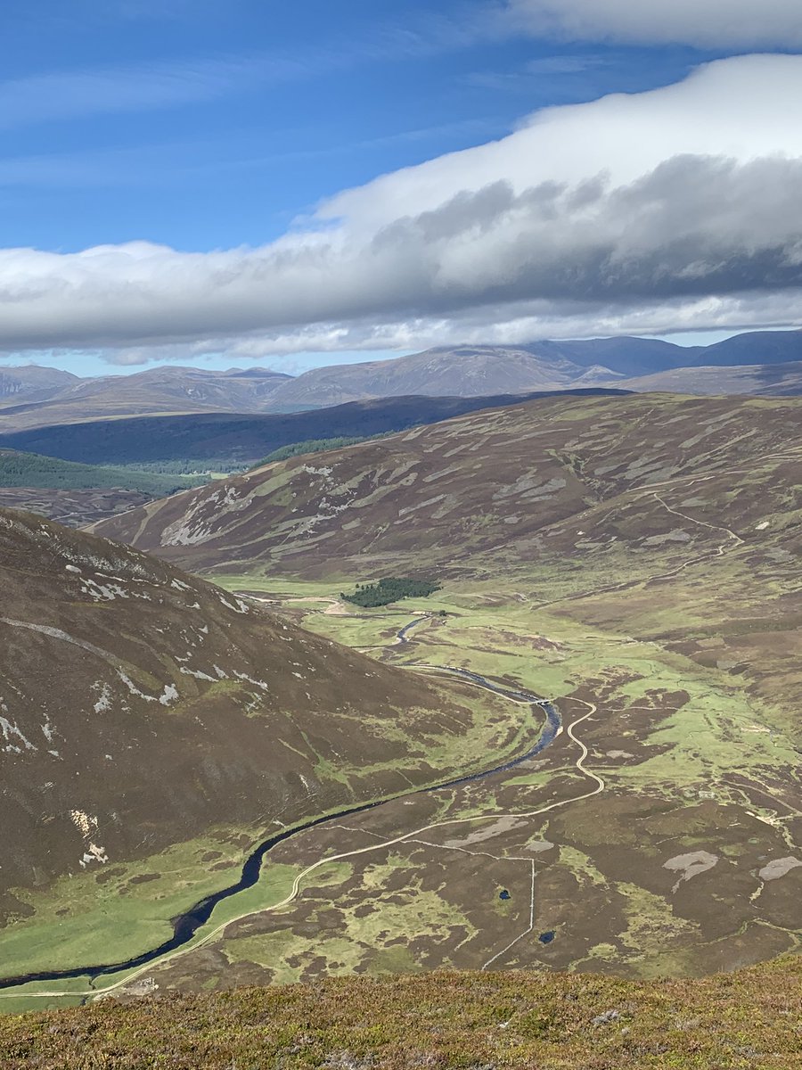 Great Club walk yesterday from Glenshee to Glen Ey, taking in the Munro, An Socach. View north into Glen Ey from the ridge.