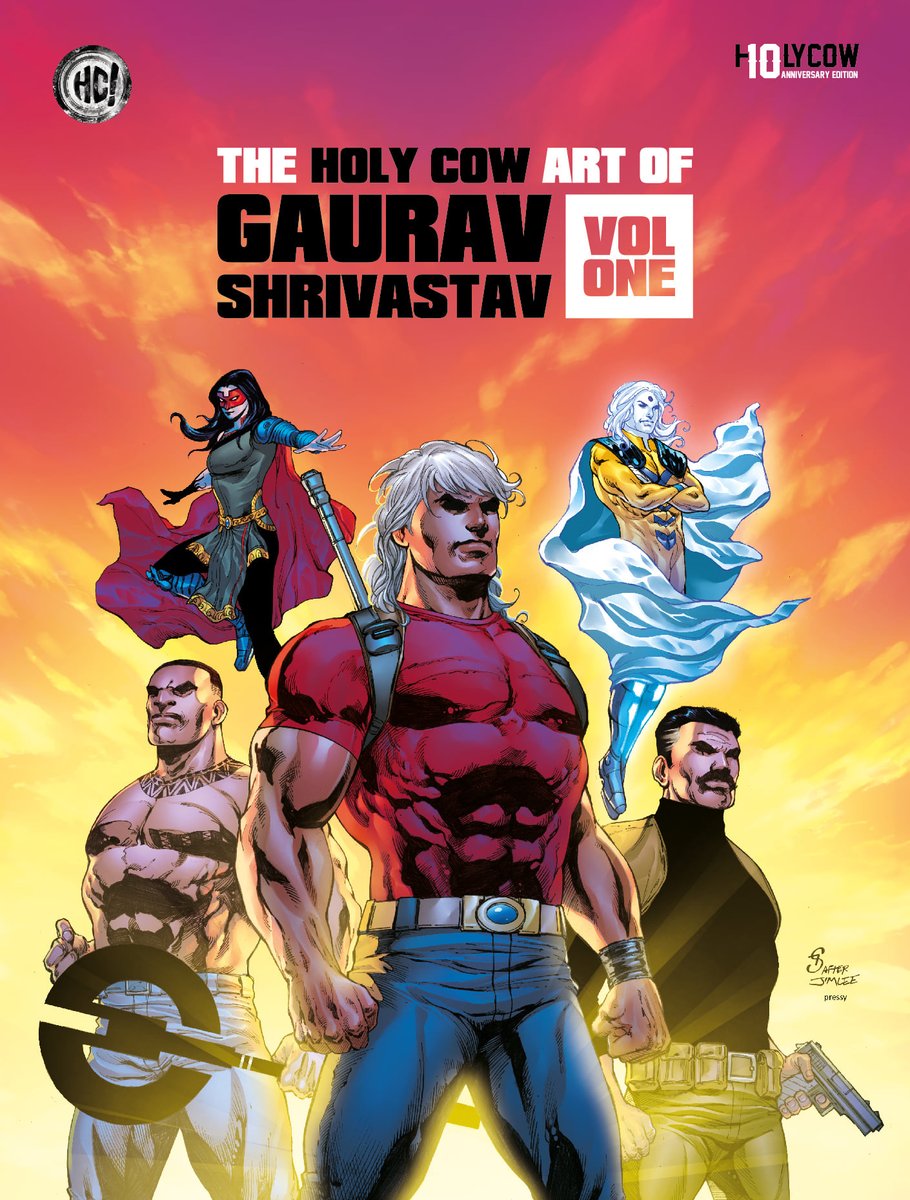 HolyCowEnt's tweet photo. The one of a kind #Artbook celebrating 12 years of #Superstar artist @gauravsketches with #HolyCow is just breathtaking!

This 200 pg big size #Hardcover edition is now available with https://t.co/BmdPunHWfZ and https://t.co/QZ6L0tE1lp 

#hcverse #indiecomics #makingcomics #desh https://t.co/52oyykw9O1