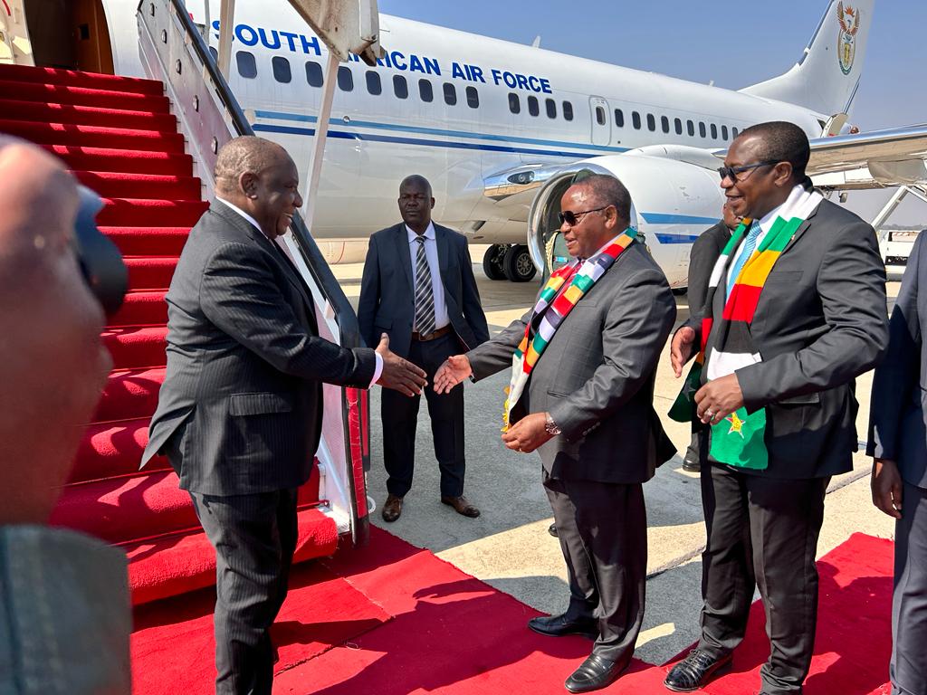 South African President Matamela Cyril Ramaphosa has arrived for the inauguration ceremony.