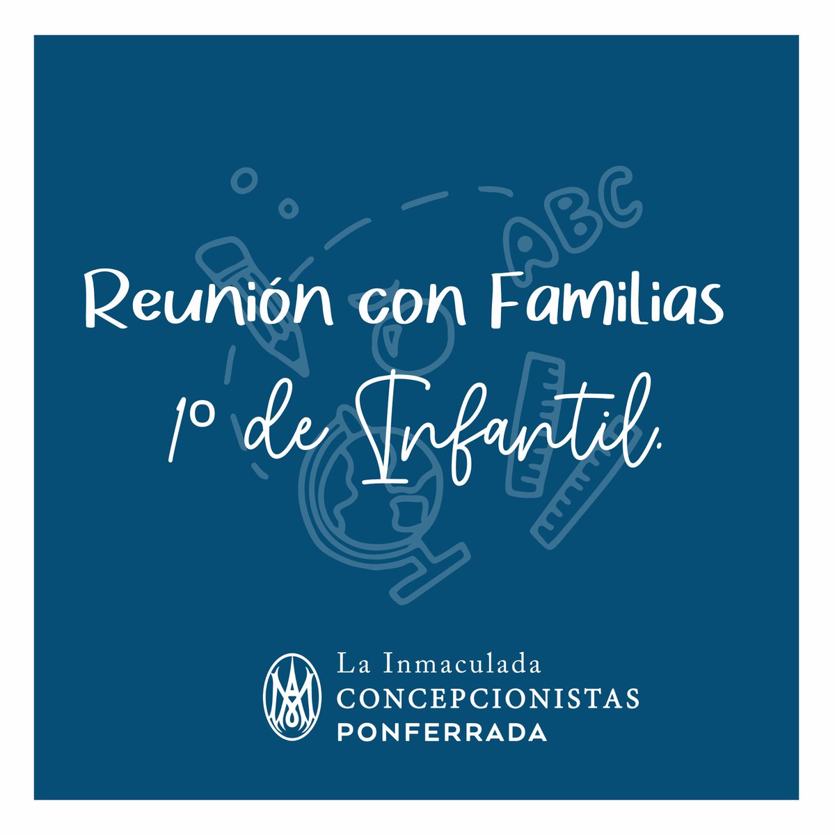 Esta tarde a las 16:30 h tendremos la reunión con las familias de 1º Ed. Infantil (3 años).

¡Os esperamos! 💙