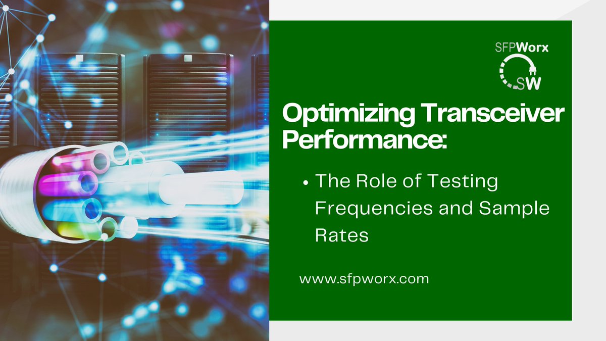 SFPWorx's tweet photo. Testing frequencies and sample rates are crucial for reliable transceiver performance. Customized approaches ensure adherence to standards. Learn more at https://t.co/NbysVkq6AU #TransceiverTesting #TechInsights #OpticalTransceiver https://t.co/2luFNuAKbK