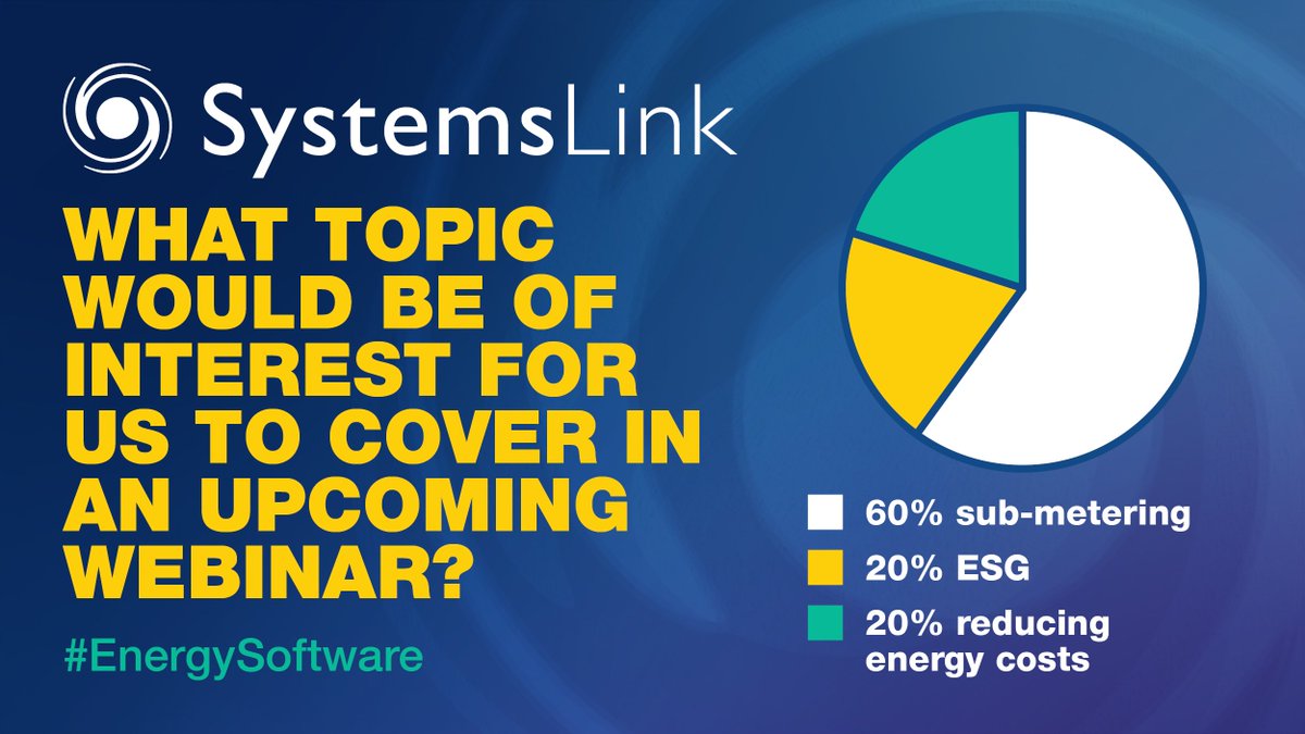 systems_link's tweet photo. The poll results are in 🥁 We asked what topics would be of interest in a future webinar; 60% said #submetering! 

Get in touch to discuss your sub-metering requirements:
https://t.co/7fetB7vWBD

#EnergyMonitoring https://t.co/1RSJDSgWwv