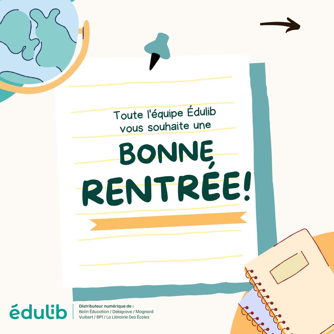 EdulibFR's tweet photo. La rentrée est là ! Édulib vous accompagne tout au long de cette nouvelle année. Que cette année soit pleine de réussites et de découvertes pour chacun. 💪 

#Rentrée2023 #BonneRentrée #NouvelleAnnéeScolaire #Édulib https://t.co/NasqgoFzlP