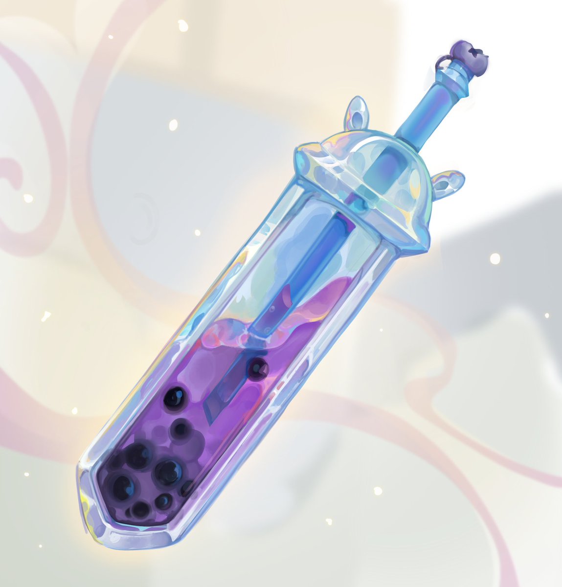 AngelinaChe's tweet photo. Ok, here me out:  A Boba-sword!
#swordtember #Swordtember2023 https://t.co/23o1FL3v4H