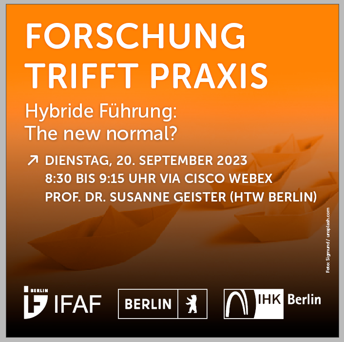 Wie kann #hybrideführung von #teams gelingen? Dazu teilt Prof. Dr. Susanne Geister von der <a href="/HTW_Berlin/">HTW Berlin</a> aktuelle Erkenntnisse aus #wissenschaft und #praxis mit uns! 

Zur Veranstaltung:  events.ihk-berlin.de/20230920ftp-bw