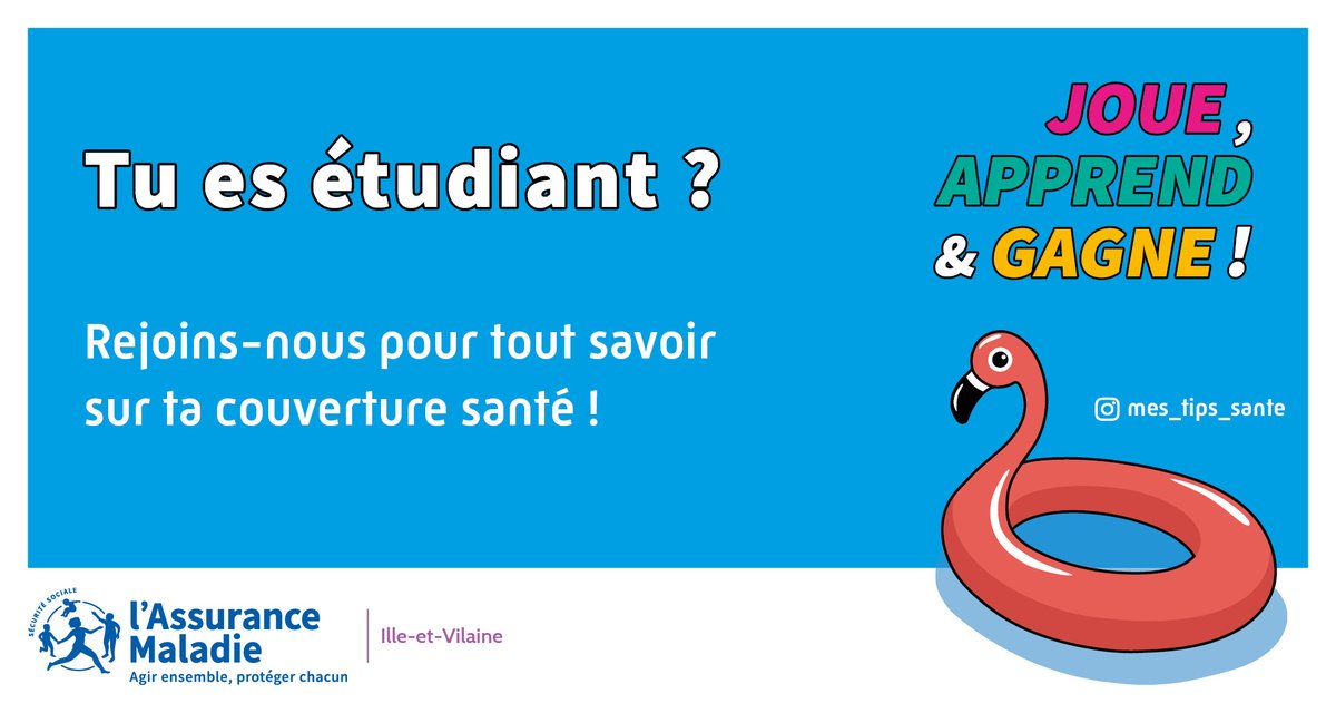 #Rentrée2023 | #etudiants #Rennes : RDV aujourd'hui et demain de 9h à  14h sur le campus Villejean <a href="/UnivRennes_2/">Université Rennes 2</a> pour en savoir plus sur l'  #assurancemaladie #FiersDeProteger