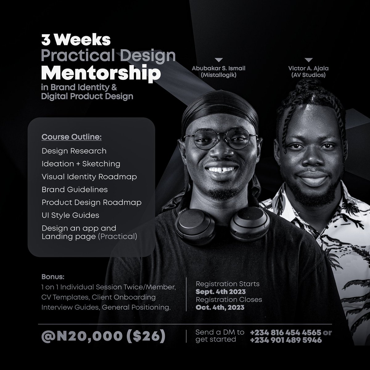 mistallogik's tweet photo. We are hosting an extensive practical class with @Vichie_tweet on Brand identity and UI/UX Designs.
Class is strictly practical and will cover a lot, join us &amp; take advantage of the opportunity. https://t.co/uakvfuYI4c