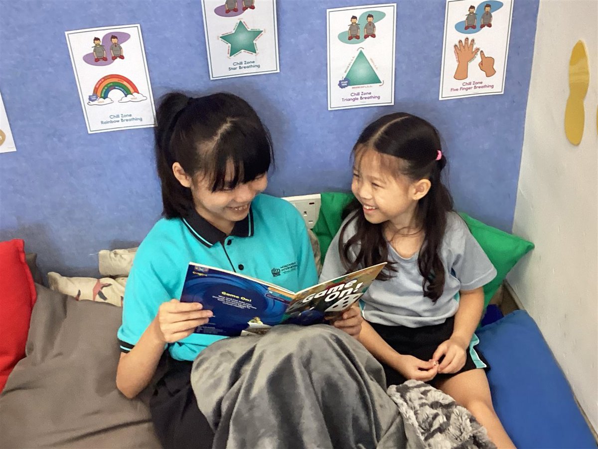 NAISHongKong's tweet photo. Each Year 5 class has begun a partnership with a buddy class from Year 2. Year 5 children support and teach their Year 2 buddies decoding and comprehension strategies, while learning empathy, patience and social responsibility themselves. 
#NAISHongKong #NordAngliaEducation https://t.co/AUpUgrN8p0