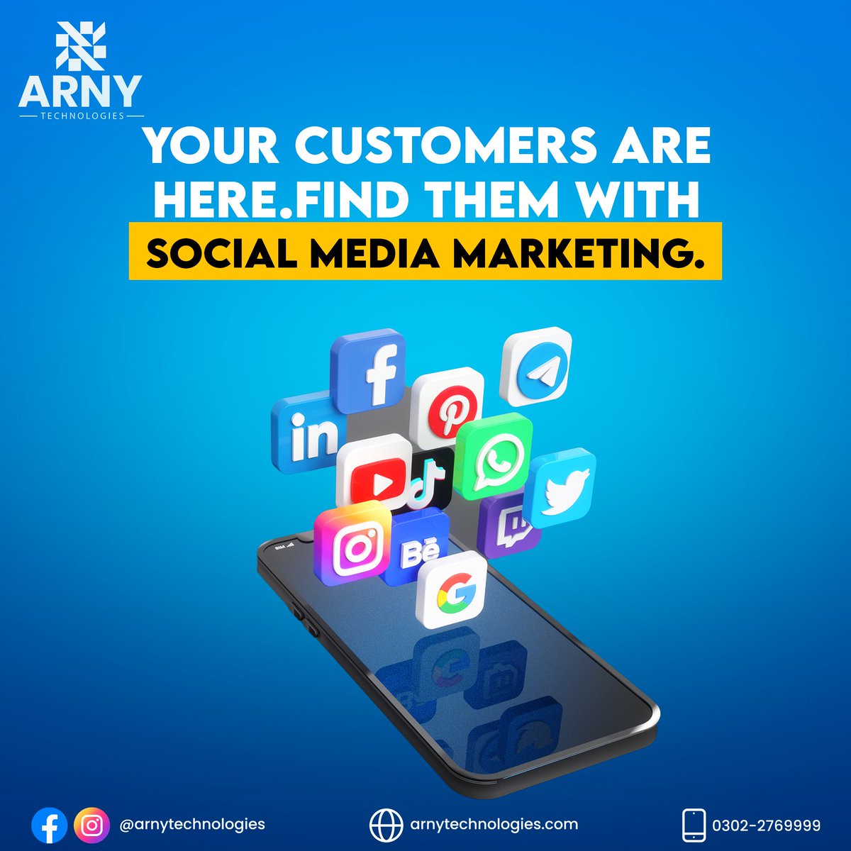 ArnyTechnology's tweet photo. Unlock the power of Social Media Marketing and watch your customers gather 'round!

Contact Us at

+92 302 2769999

https://t.co/hjMKUObTXh

#seo #digitalmarketing #marketing #socialmediamarketing #socialmedia #webdesign #branding #business #onlinemarketing #contentmarketing https://t.co/fRYB5O0BgQ