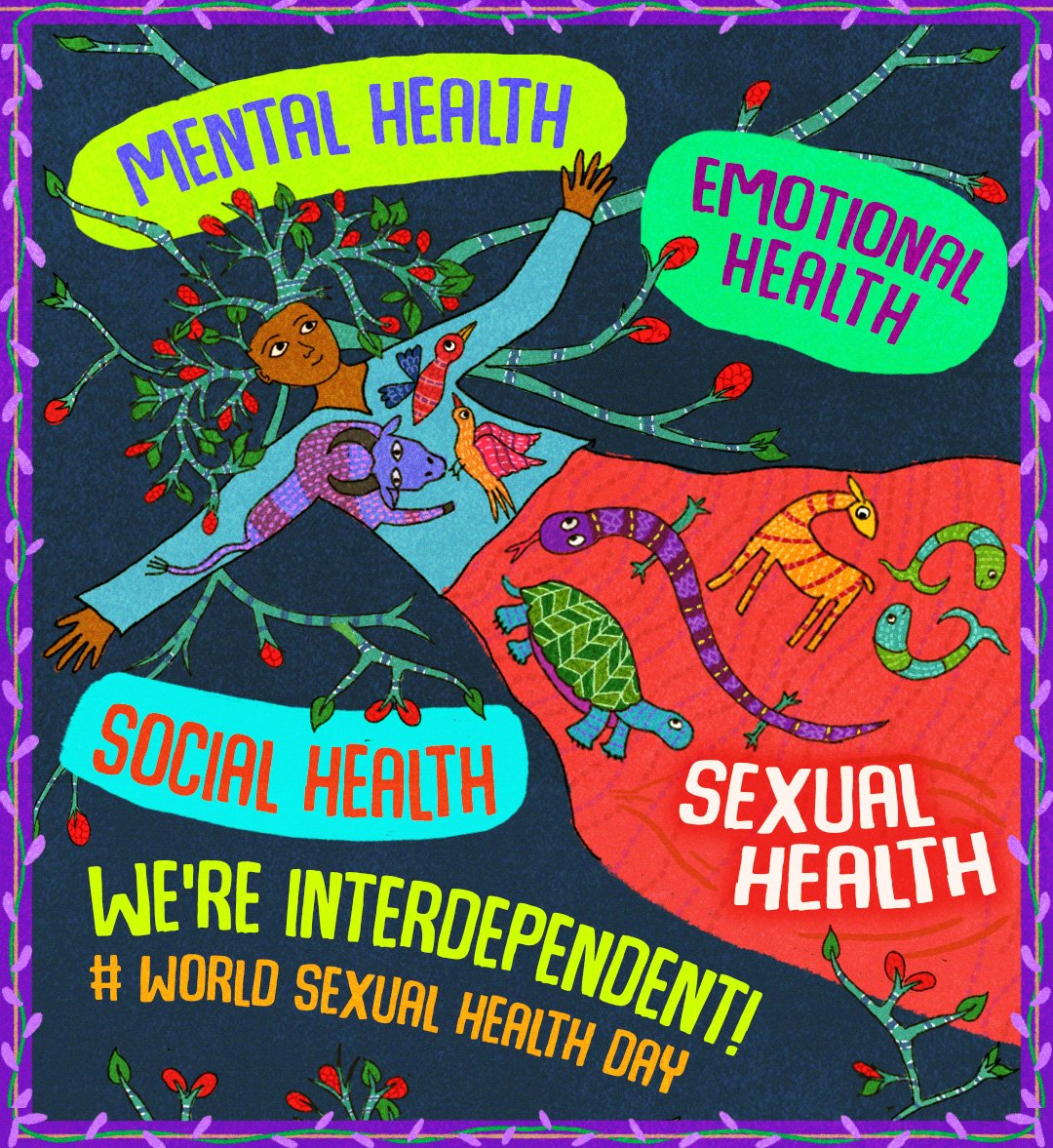 Can there be #SafeSex without a society that lets us be our sexual self without shame or when our minds/hearts are in turmoil?

Sexual Health can't be addressed in isolation. Our #SexualHealth #SocialHealth #MentalHealth #EmotionalHealth are interdependent!

#WorldSexualHealthDay