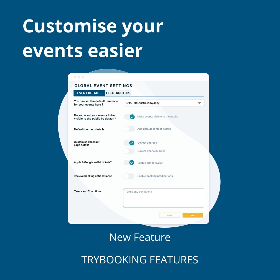 🎉Check out our global event settings feature! 
Customise your events, from displaying more of your events at checkout to changing your fee structure, we've got you covered!

Visit the link below to learn how you can tailor your events.

👉bit.ly/global-event-s…