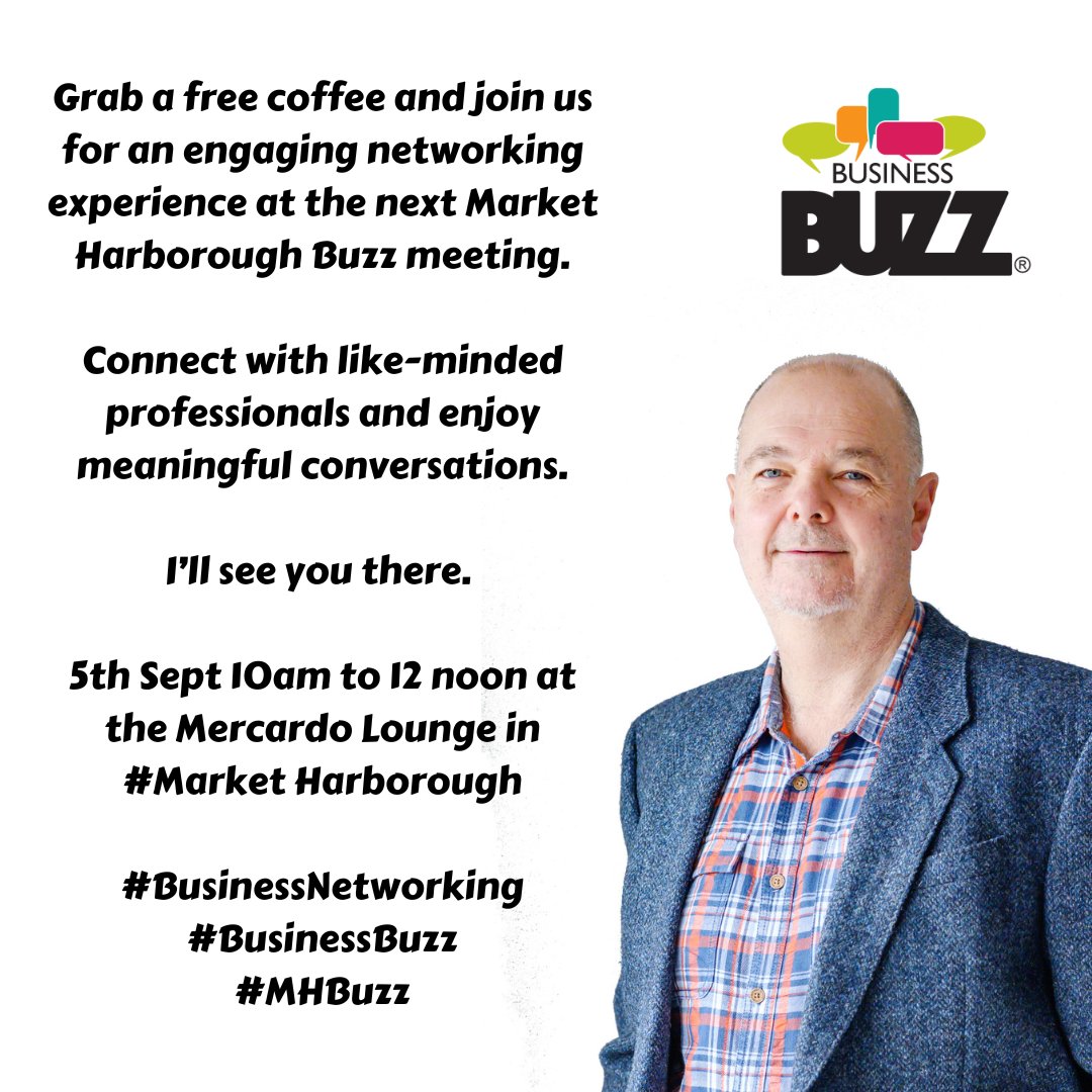 theantivirusguy's tweet photo. Join us for an engaging networking experience at the next Market Harborough Buzz meeting

Connect with like-minded professionals and enjoy meaningful conversations

I’ll see you there

https://t.co/xGqGI498LP

5th Sept 10am to 12 noon 

#BusinessBuzz
#MHBuzz https://t.co/eWJGC2ebcG