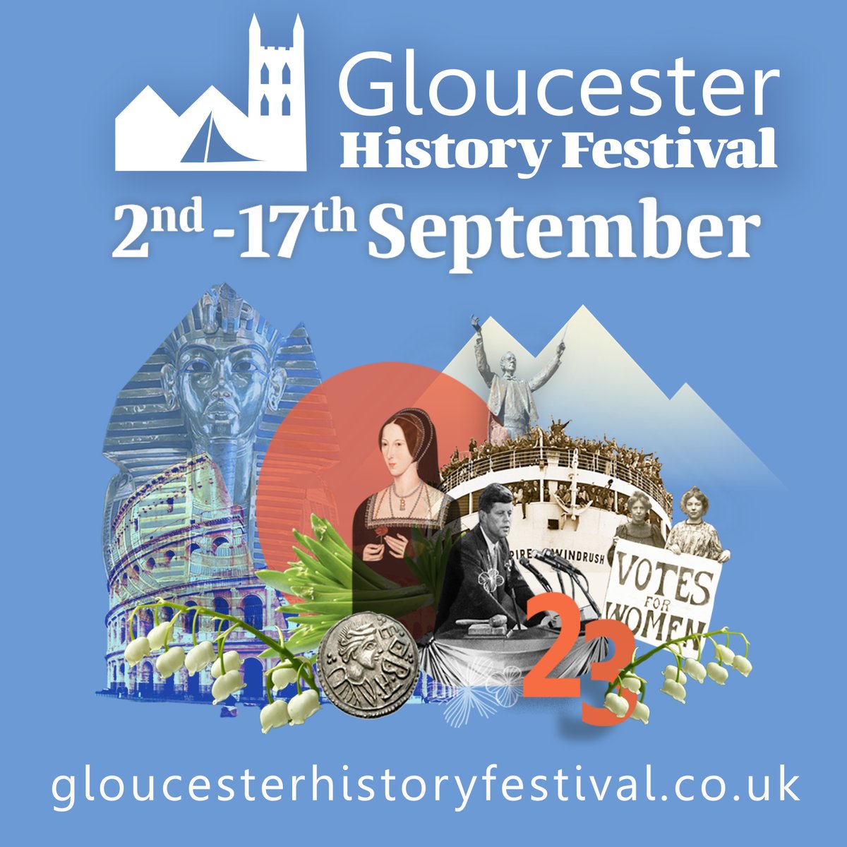 The Autumn #GlosHistFest23 Festival is here! With over 150 events, there's something for everyone.

Highlights include
Former Prime Minister Theresa May 
Former Led Zeppelin frontman Robert Plant
A House Through Time presenter David Olusoga

Find out more: gloucesterhistoryfestival.co.uk/autumn-2023/