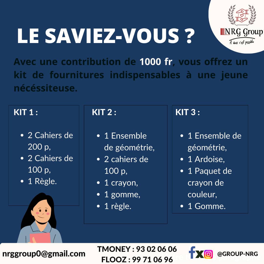 Premier #lundi du mois de septembre.
Chers #Nrgtiques nous vous souhaitons une semaine productive avec des fruits à vos goûts et attentes. 

Derniers moments de vacances, nous comptons toujours sur votre contribution afin de soutenir nos jeunes frères et sœurs.

#Together