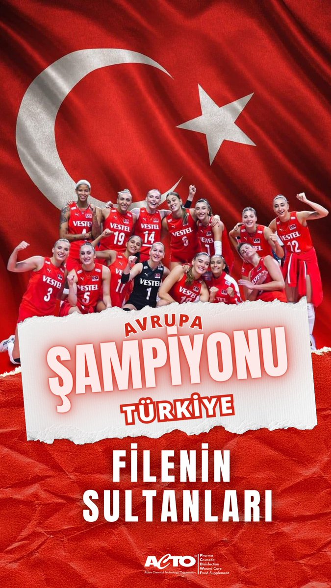 actomarket's tweet photo. Avrupa şampiyonu olan A Milli Kadın Voleybol Takımımızı yürekten kutluyoruz! 
#FileninSultanlari #avrupaşampiyonu https://t.co/kyfurnLbK3