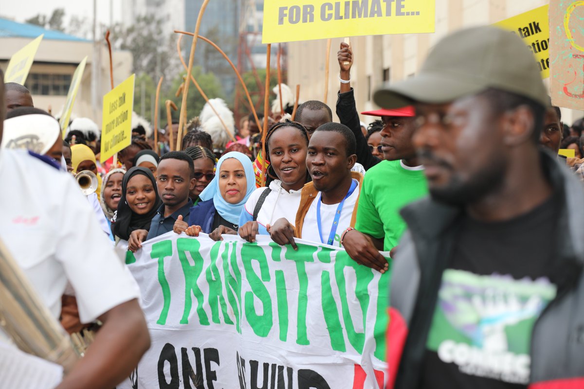 PowerShftAfrica's tweet photo. Members of the Civil Society during a procession in Nairobi. The Africa Climate Summit has kicked off this morning with Heads of State, business leaders, civil society organisations and other groups expected to attend.
#PeoplesACS23 #FreeOurFoodSytems #RenewablesNow #EndFossilFuels #FastFairForever #ClimateActionNow  #ACS23