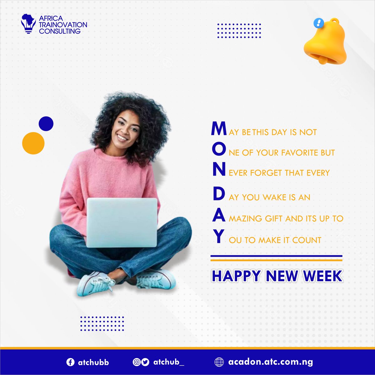 atchub_'s tweet photo. "Maybe Monday isn't your favorite, but remember, every day you wake up is a precious gift. It's in your hands to make it extraordinary. Let's make this week count, one day at a time! 🌞💪 #MondayMotivation #NewWeekNewOpportunities #ATCHUB #techguru #Innovation #dataanalytics https://t.co/0xxNLlqf7i