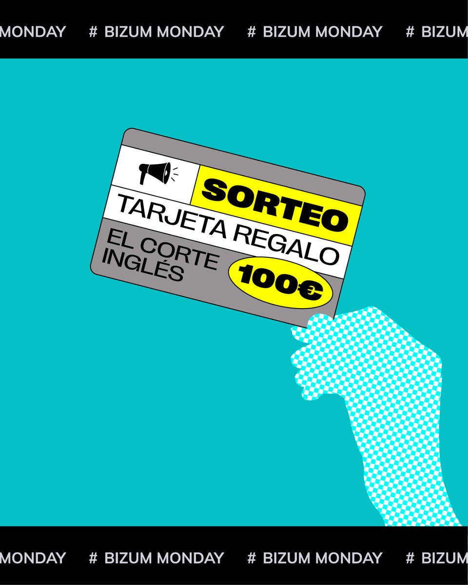 Bizum_ES's tweet image. ✨BIZUM MONDAY✨

Primer lunes de vuelta a la rutina. La lluvia con una tarjetita de 100€ de El Corte Inglés se lleva mejor, ¿no? 

¿Cómo conseguirla?
1-Menciona a un amigo.
2-Sigue a Bizum.

🍀SUERTE🍀

Participa hasta a las 23:59h de hoy y diré el ganador a partir de mañana.