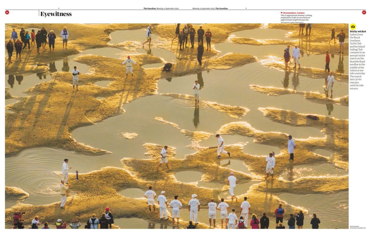 Pleased with this Guardian Eyewitness use of my Bramble Bank cricket image from the weekend..