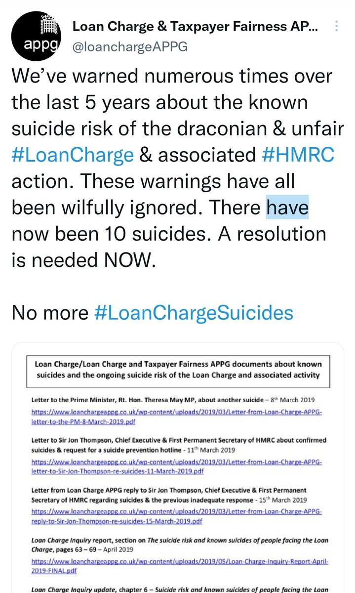 NotRichYoungFa1's tweet photo. @campbellclaret TUESDAY: Sunak finally gets called out by media on #LoanCharge scandal?

Sunak ignored warnings of #LoanChargeSuicides, people died.

Sunak continues to ignore calls by MP's, #TaxTwitter experts and victims for #FairResolution as HMRC ups pressure.... https://t.co/MHIKV1atY5