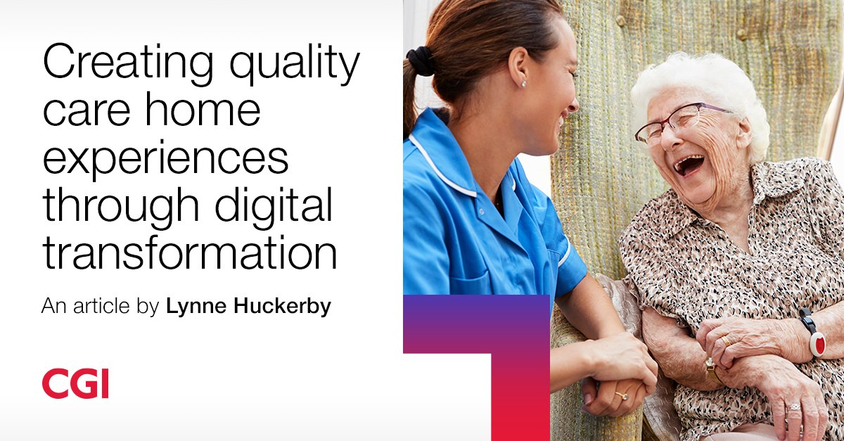 Our #Health and #Care Advisory Services expert, Lynne Huckerby, has written an article for @TheCarerUK, looking into how #DigitalTransformation can help create quality care home experiences. Read it here bit.ly/3dxgpfh #WeAreCGI #healthcare #carehomes