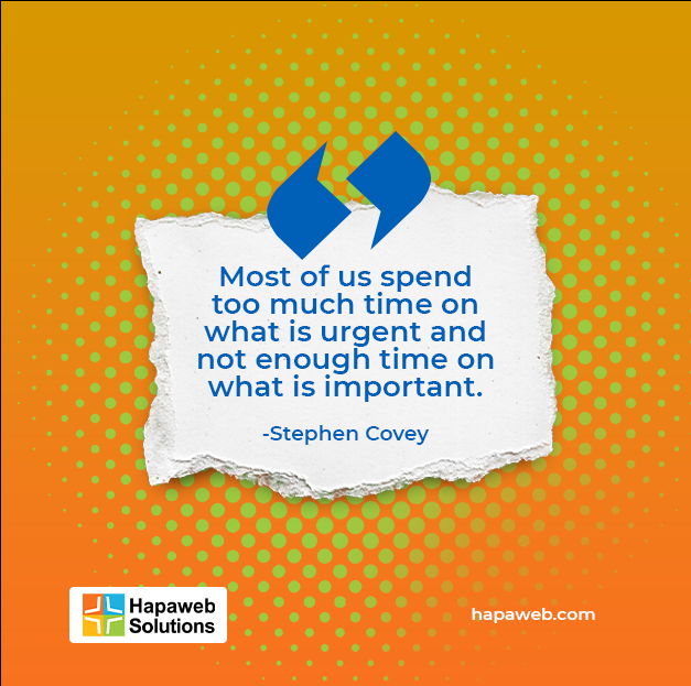 hapaweb's tweet photo. Let's shift our focus from the urgent to the important. Life's true treasures lie in moments spent on what truly matters.
#HapawebSolution
#Productivity
#WebDevelopment
#MondayMotivation https://t.co/YxdC7pIZhT