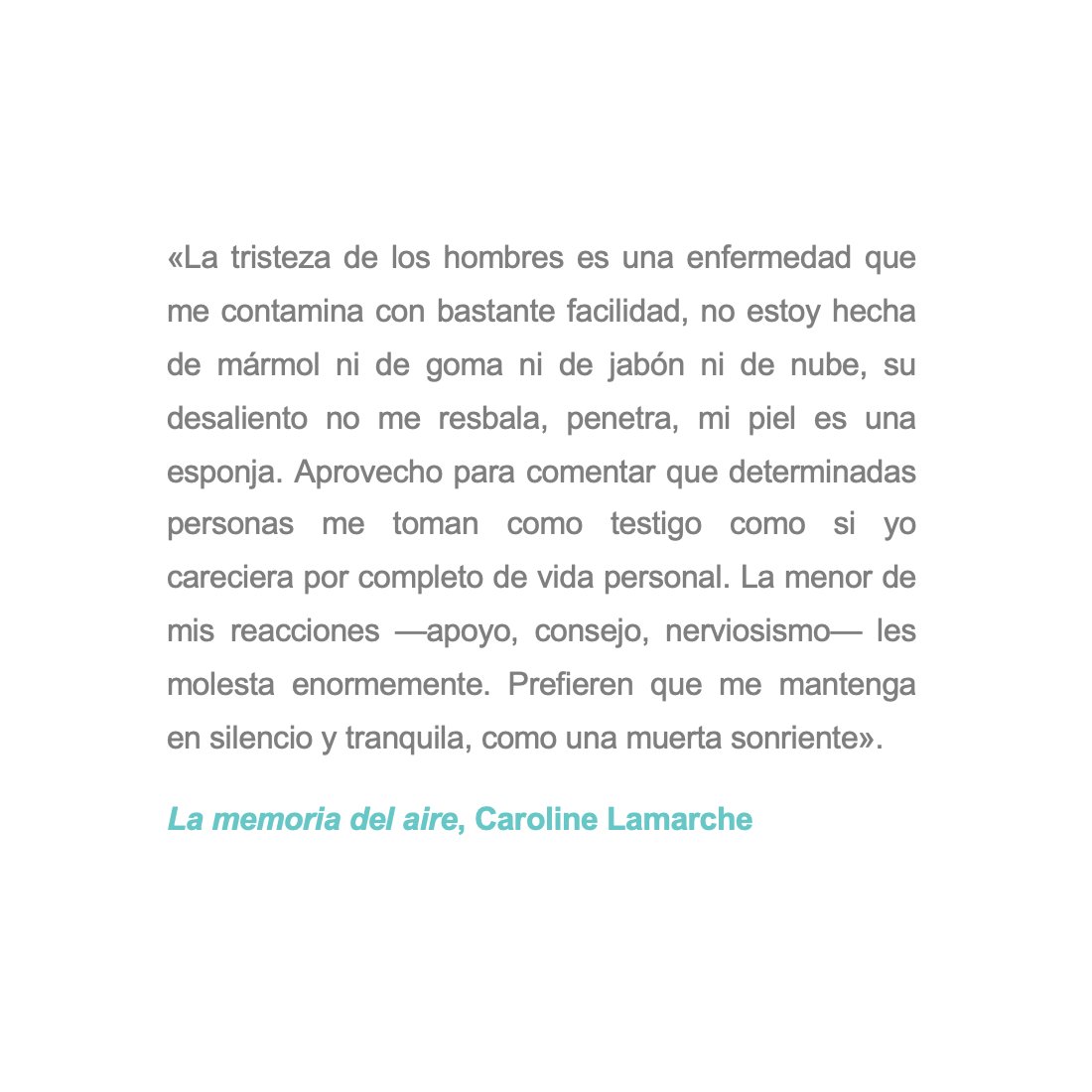 La memoria del aire, Caroline Lamarche

#Escritura #Literatura #CarolineLamarche #LaMemoriaDelAire #ViolenciaAfectiva #RelatoAutobiográfico