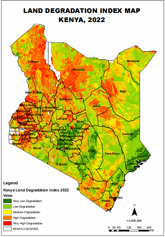 1/2. RCMRD under the <a href="/GMESAfrica/">GMES, and Africa</a> project has provided the Directorate of Resource Surveys &amp; Remote Sensing (DRSRS) with #Land #Degradation Index Map(LDIM) products. Among the priority application of the LDIM is to identify the highly #degraded areas in #Kenya for #intervention .