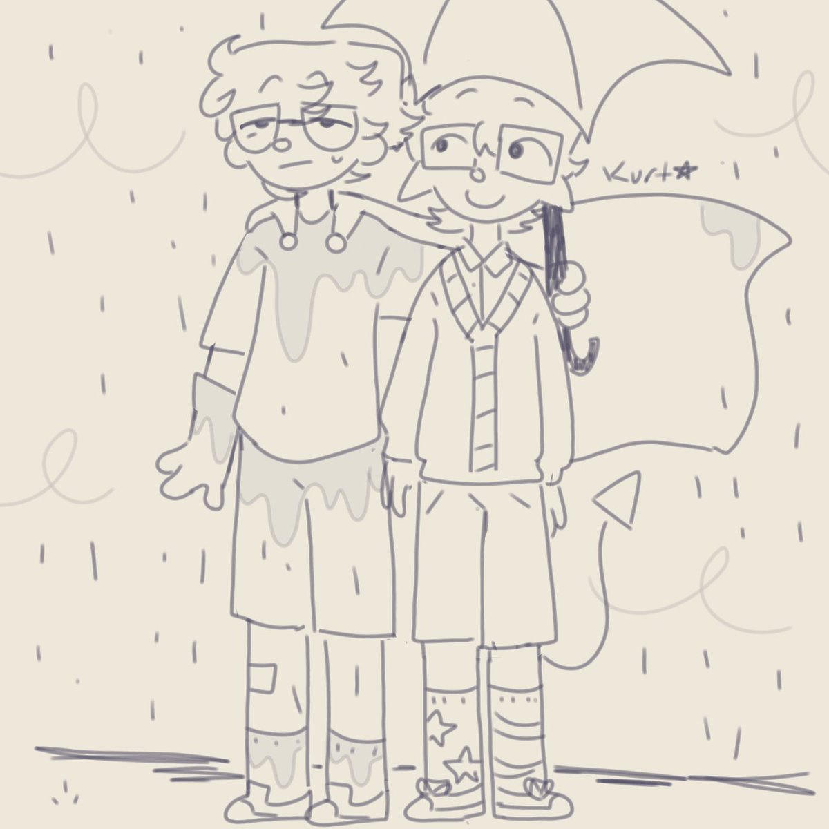 Anything for him , even if it means being soaked by the rain !! #slowtember day 4-6 , Wind !!!! :3

[ #qsmpfanart #misclickduo #misclickduofanart #elmarianafanart #slimeciclefanart ]