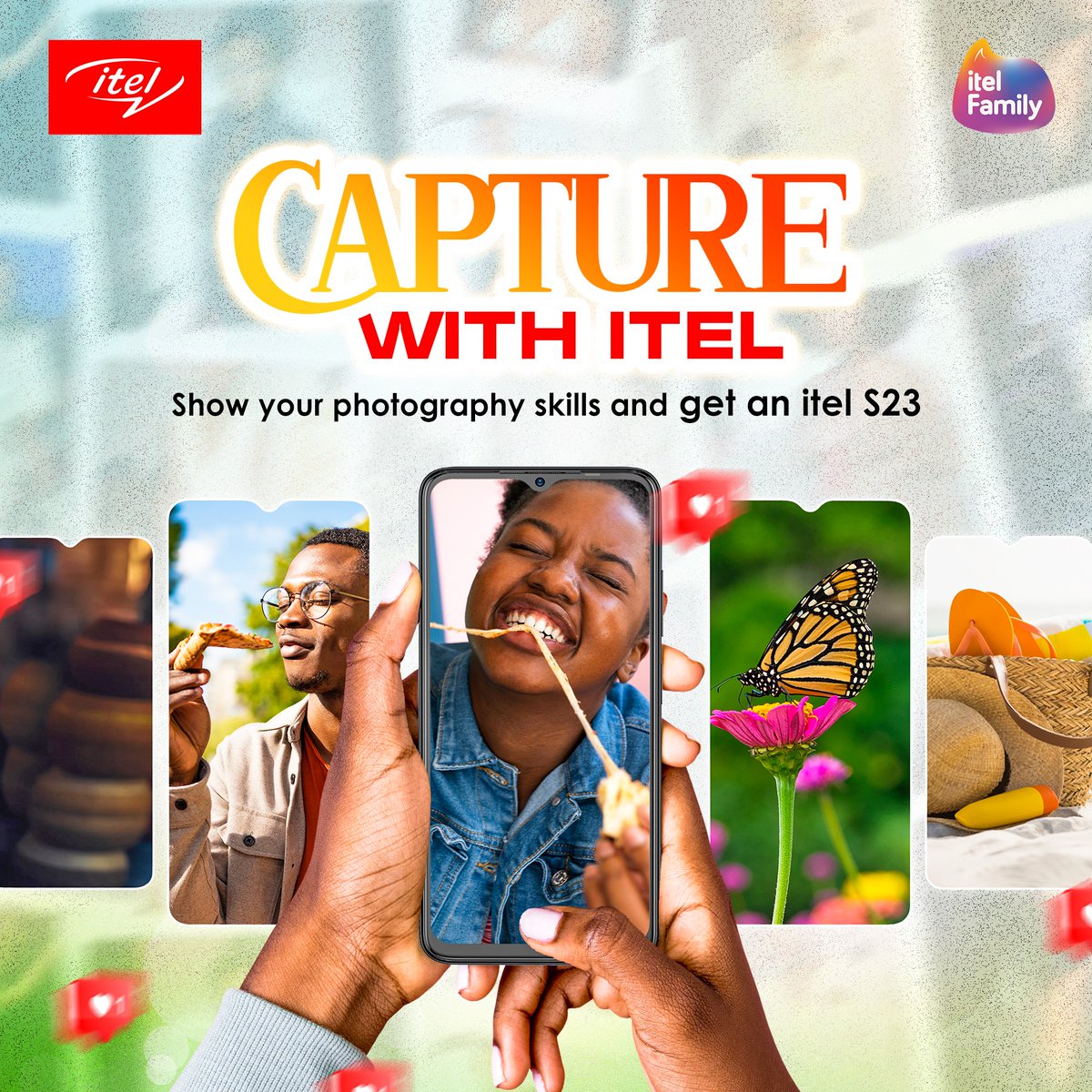 itelNigeria's tweet photo. Show your creative side and get an itel S23 in the #CaptureWithitel challenge!!

Just;
1. Capture any object or nature around you with your itel smartphone. https://t.co/zMl18FL07V