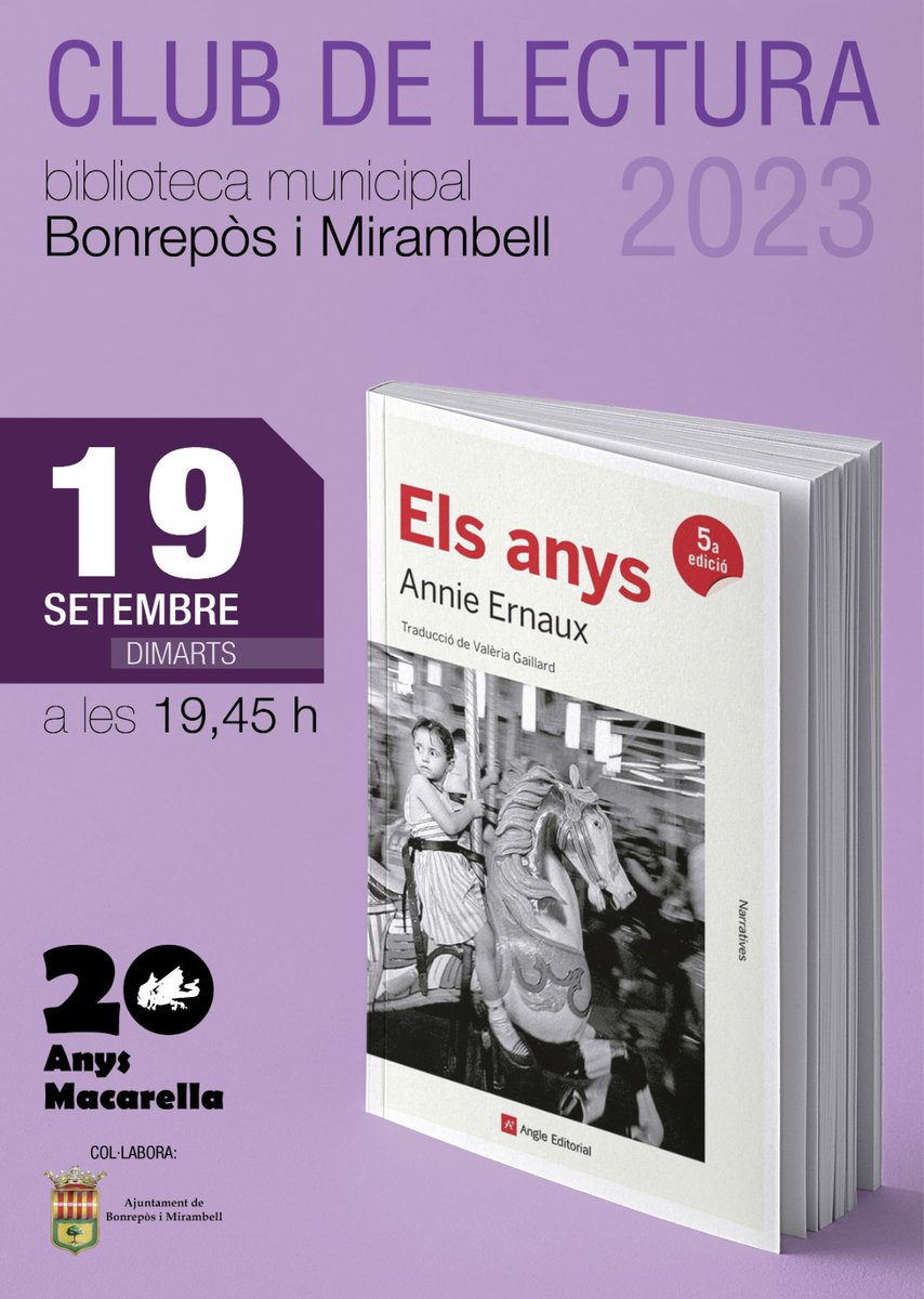 Setembre és un mes carregat d'activitats macarelleres (més info als cartells)
🎶 divendres 8 🎶 Festa de la Cultura Popular i sopar Estellés
🚶🏻‍♀️dissabte 16🚶🏽‍♂️Passejada per la senda Macarella
📚dimarts 19📚 Trobada Club de lectura
#macarella