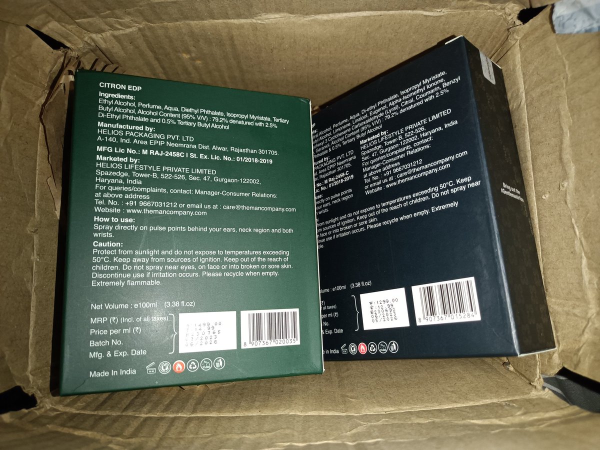 k29970123's tweet photo. @themancompany A complaint has been filed against @themancompany for Incorrect advertisement, Looting the customers.
I have received wrong perfume for this order 
Your order 1940216 is.
@DelhiPolice kindly check the FIR as soon as possible,Below is the image of product received. https://t.co/6VSa7Ejc8H