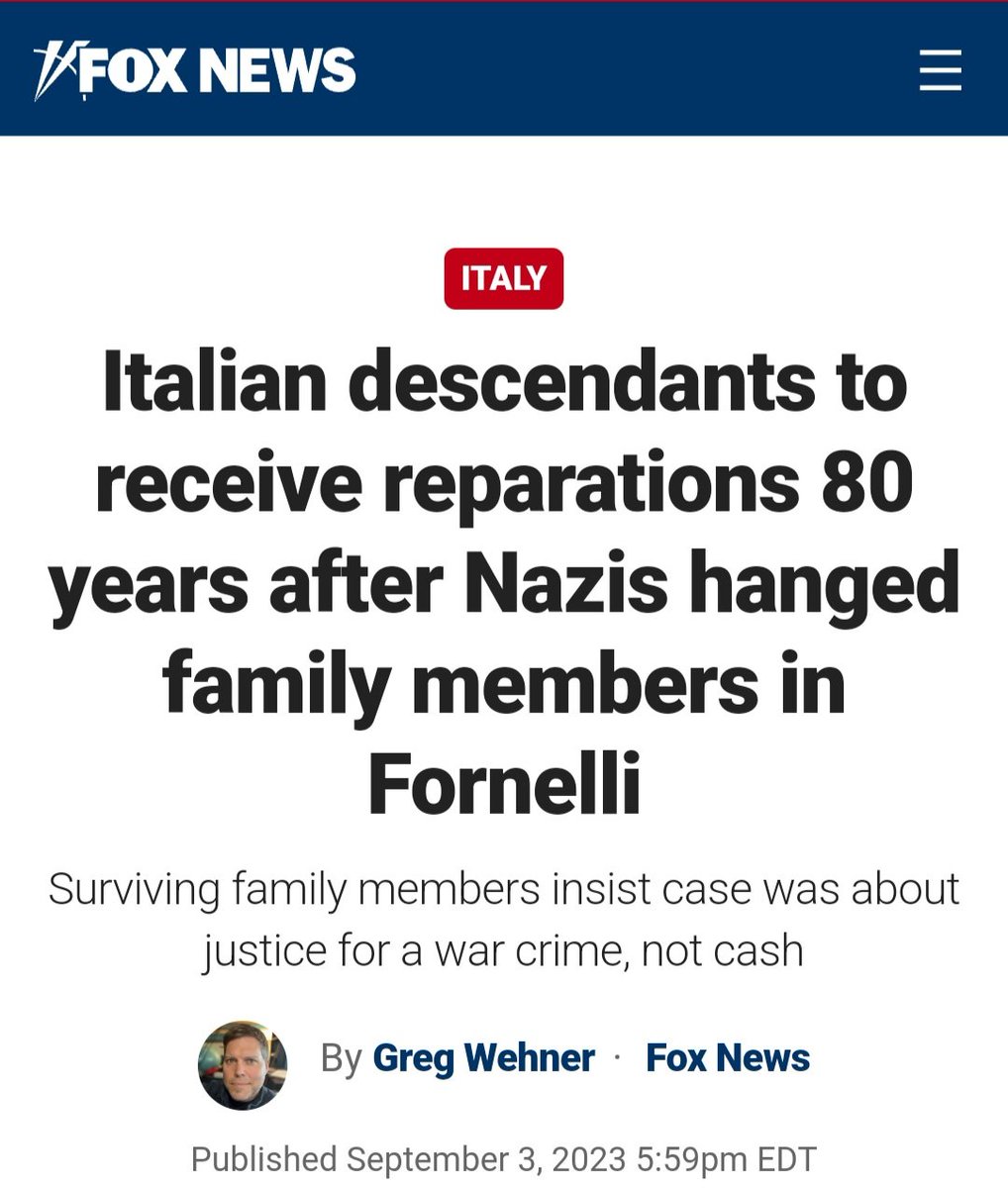 NonHumanMedia1's tweet photo. Descendants receiving reparations is not new or unusual

“Petrarca’s great-grandfather, Domenico Lancellotta, was a 52-year-old Roman Catholic father of five daughters and a son when Nazis killed him” https://t.co/uOL9VFXbGY