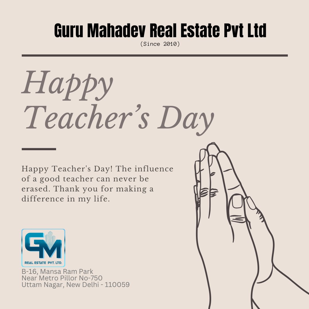 mahadev_ltd's tweet photo. Happy Teacher's Day! The influence of a good teacher can never be erased. Thank you for making a difference in my life. https://t.co/nPLWuewPKm