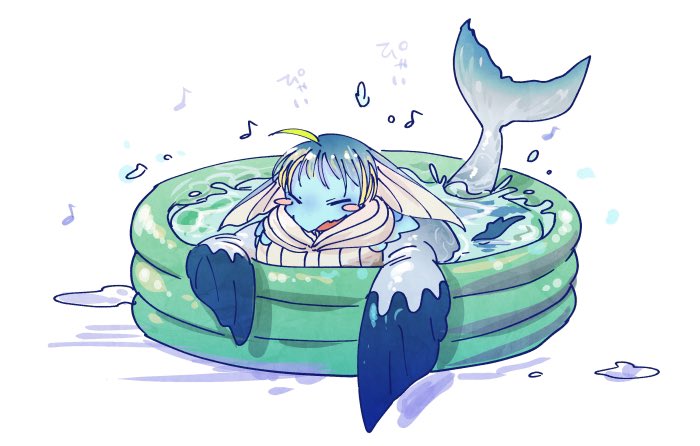 「クジラの日だからクジラモチーフのデザ!」|いもーすのイラスト