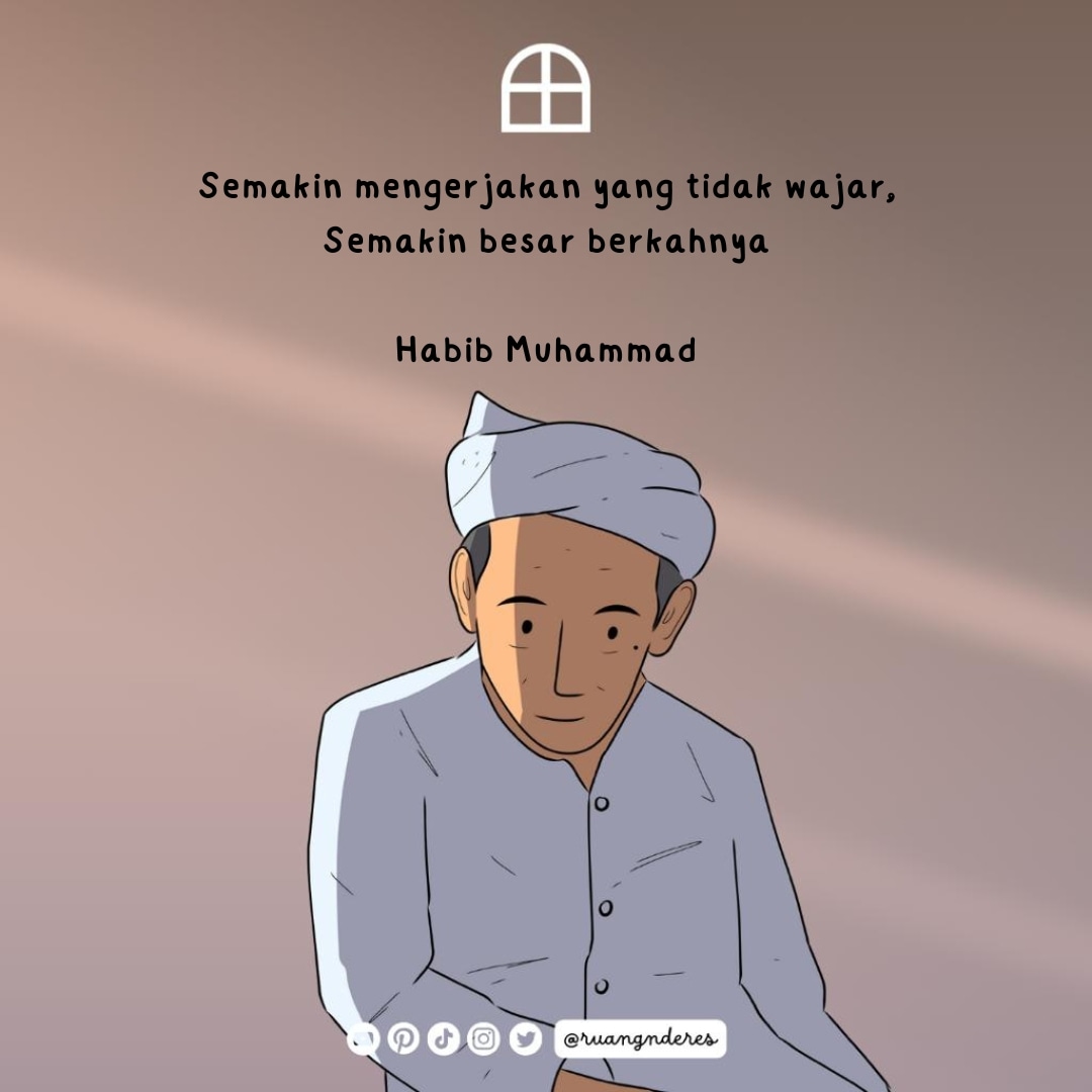 ruangnderes's tweet photo. “Santri semakin mengerjakan hal yang tidak wajar dilakukan oleh banyak santri lain, maka semakin besar pula ia akan mendapatkan keberkahan,”  

Habib Muhammad https://t.co/jm0u8g1uLM