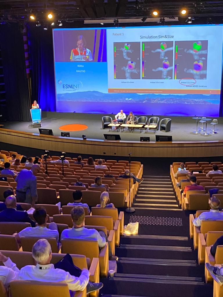 #ESMINT2023 DAY 1:
From Dr. Rautio talk about intrasaccular devices.
Schedule a meeting with our team and learn more about our solution that will assist you in planning your treatment strategies: l.linklyhq.com/l/1tYWh
#MedTwitter 
@EYMINT_ESMINT @RiittaRautio3