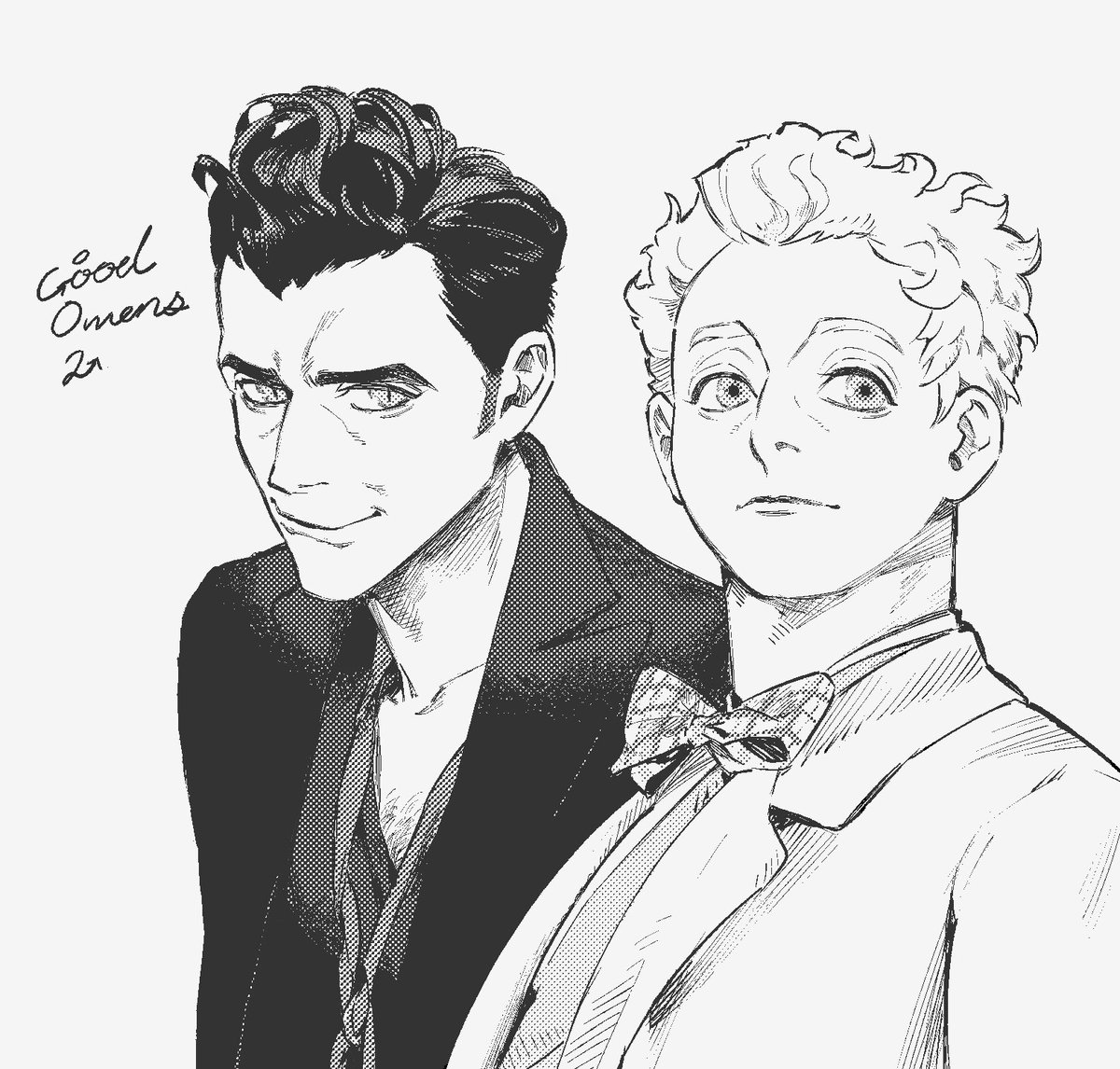 #GoodOmens2 クロウリーとアジラフェル、なんて最高なバランスの二人なの...✨　見た目も性格も考え方もポジションも。