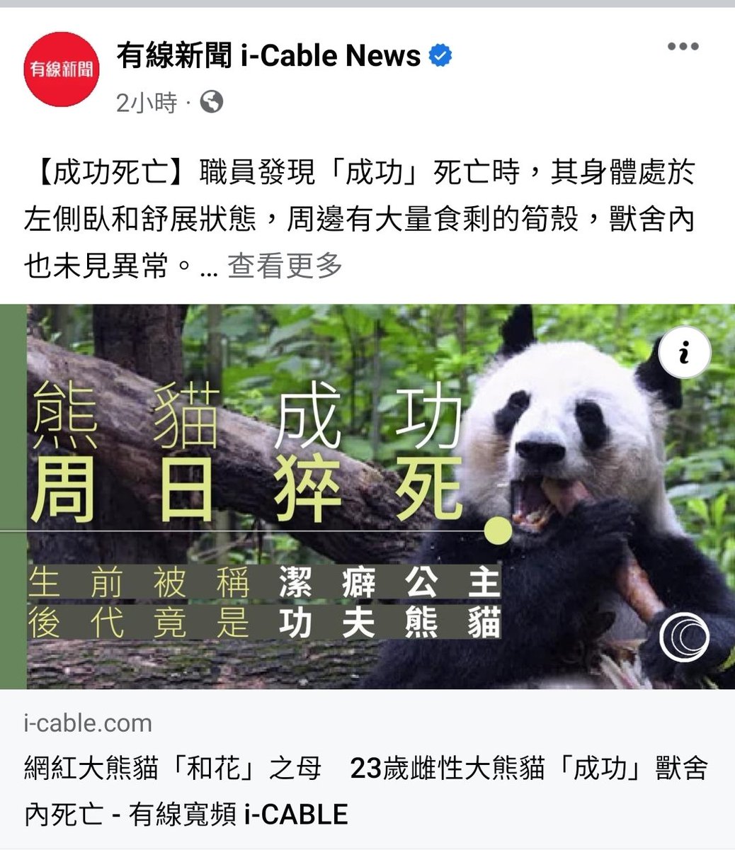 w33391419's tweet photo. 熊貓成功猝死。 https://t.co/mif2y4WVcw