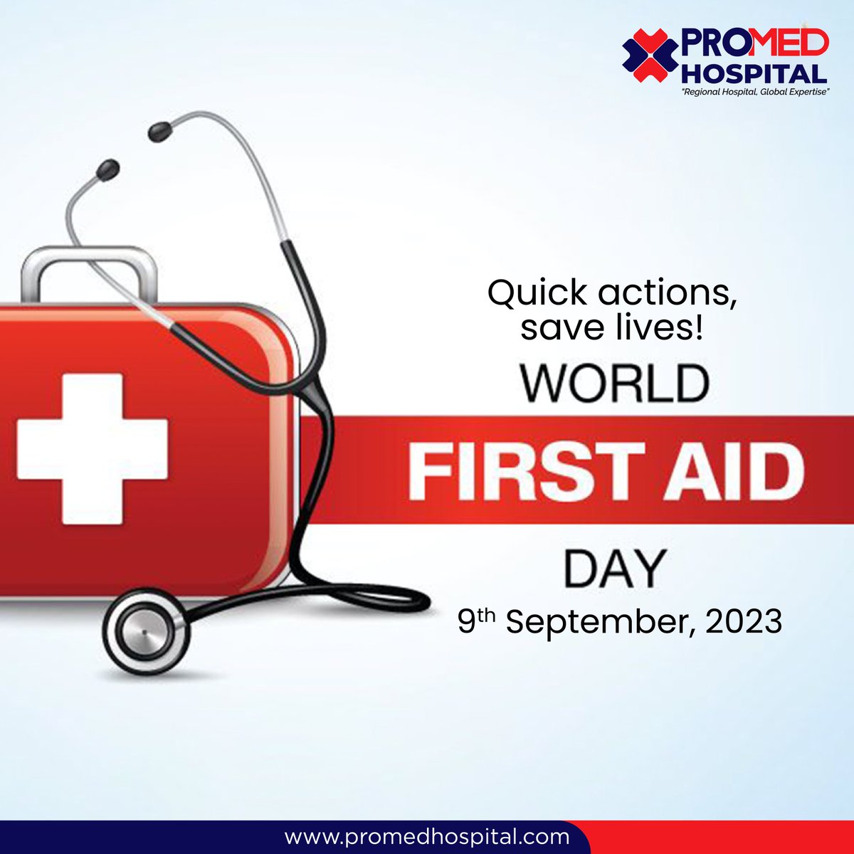 PromedHospitals's tweet image. 🩺🌍 Join Promed Hospitals for #WorldFirstAidDay! Learn to be a #FirstAidHero, empower yourself to #BeALifesaver, and promote #EmergencyPreparedness. Together, let's make a difference and save lives. #PromedHospitals #SafetyFirst