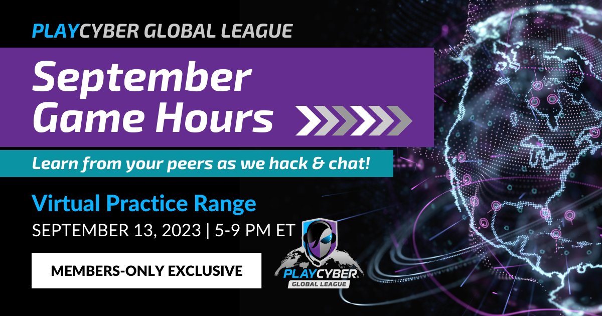 Wicked6Games's tweet image. Learning isn&apos;t work if you&apos;re playing #cybergames! 😎

Wicked6 2023 participants can use their complimentary @PlayCyberLeague membership to play on virtual practice range &amp;amp; exchange tips &amp;amp; tricks at Game Hours on Sept 13. 🙌

Join/login to play hubs.li/Q020Pwn90
#PCGL