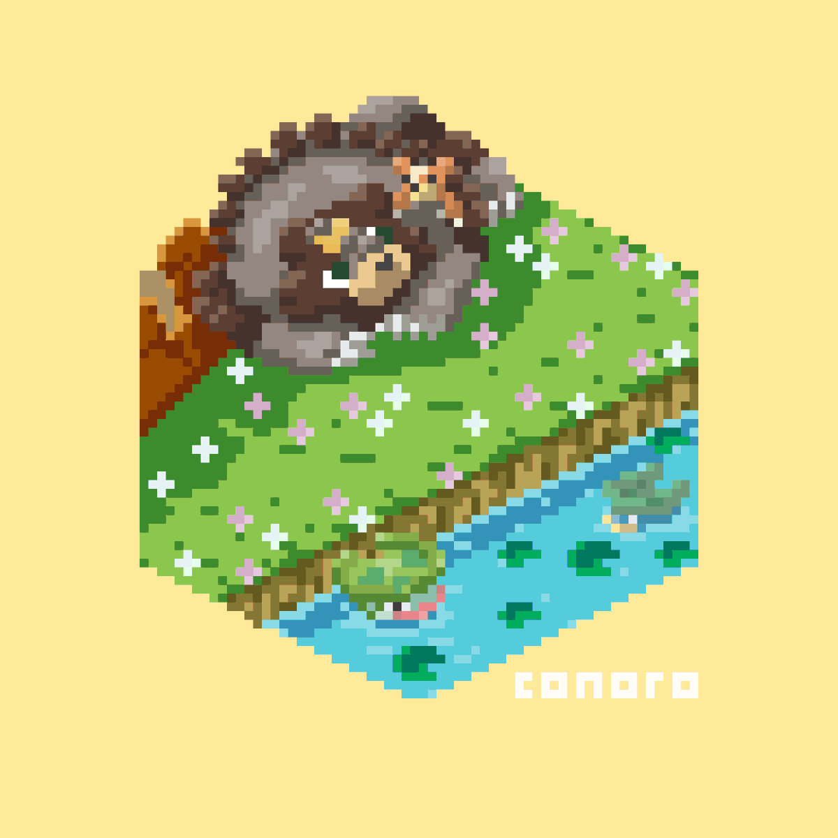 ConoroGames's tweet photo. A couple of bears curled up for the next #moonphase 🌘🌗🌖🌕

@Pixel_Dailies #pixel_dailies #pokemon #isometric #pixelart https://t.co/V8ABE6ZeIK