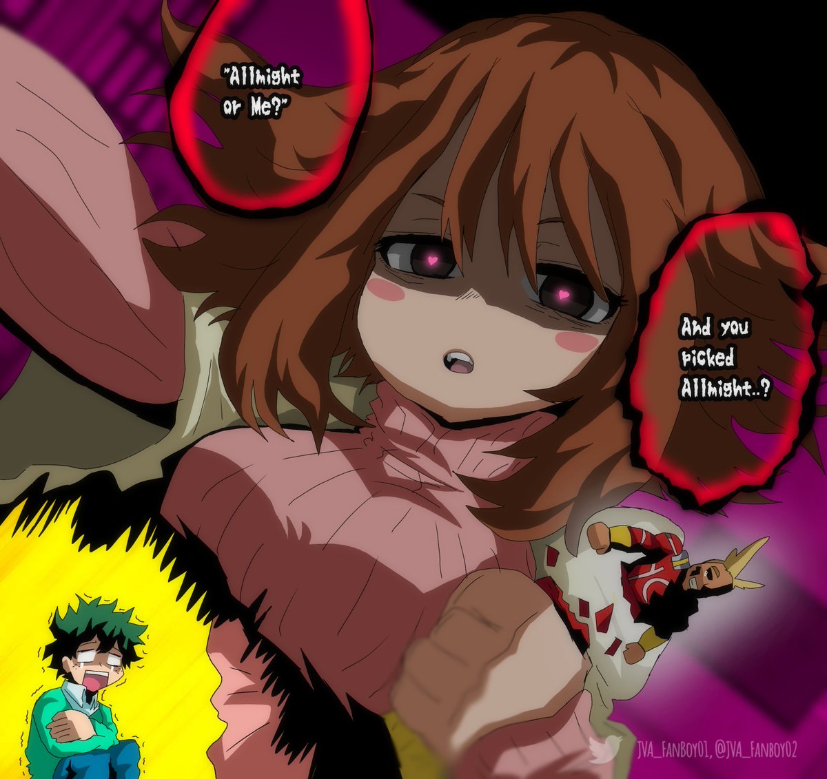 JVA_FanBoy02's tweet photo. A Rare Yandere Ochaco
#izuocha #bnhafanart #MyHeroAcadamia #deku #izuku #ochako https://t.co/gHkRb6iWRW