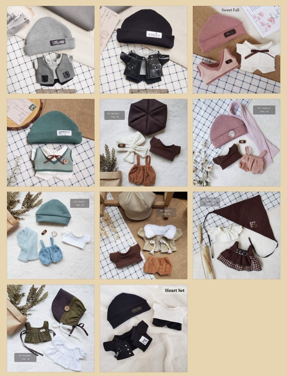15/20cm 인형옷 예약) FIREFLY CLOTHES_ Re-Clothes
[국내배송해드리므로 합배송 구하실 필요가 없습니다]

기간 : ~ 2023-09-12 22:00

페이폼(카드결제가능) witchform.com/payform/Y2VRTW…
일반폼(무통장입금) witchform.com/deposit_form/4…