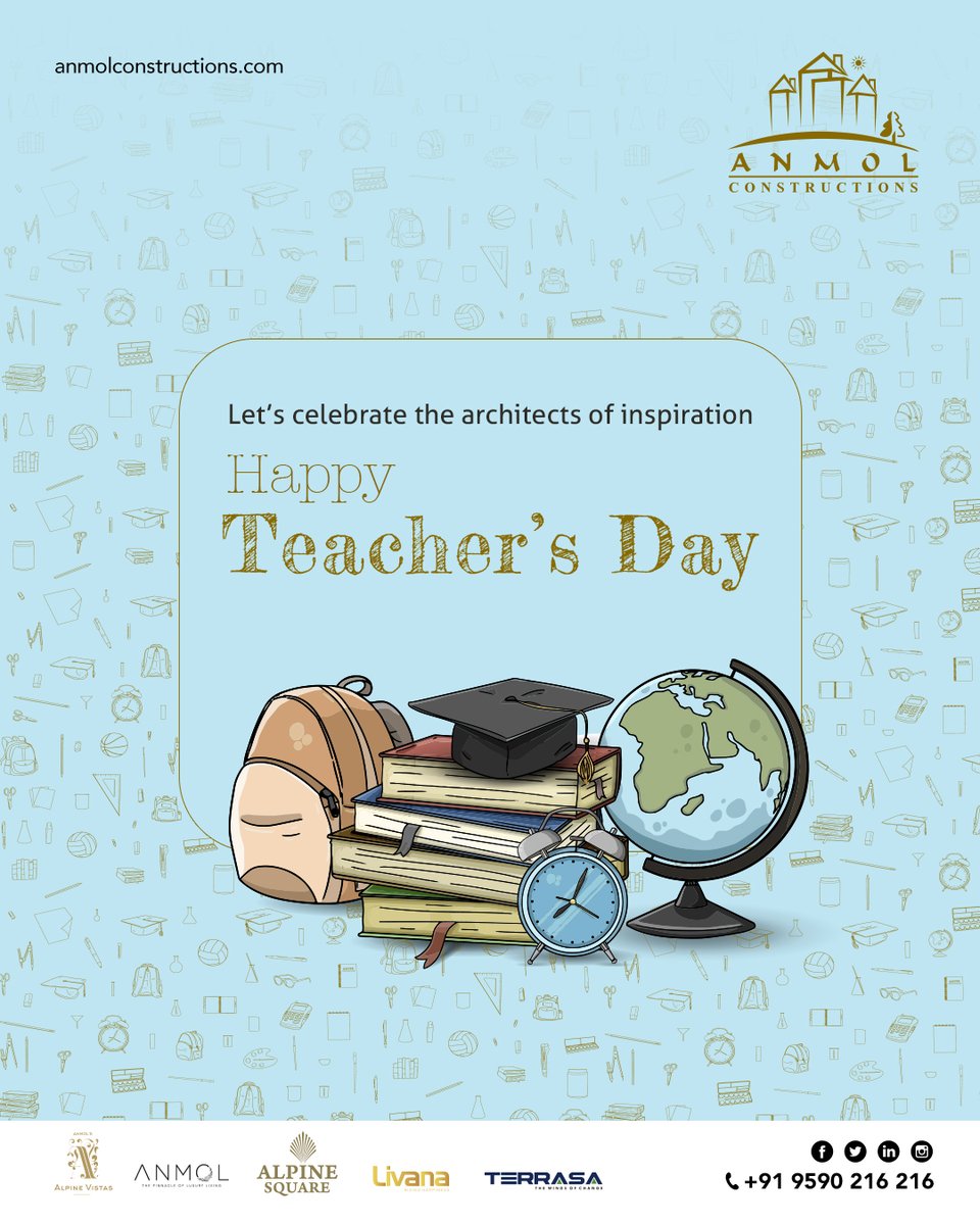 AnmolConstructi's tweet photo. A teacher’s impact goes beyond the classroom. It lasts a lifetime. Let’s express our gratitude today and every day to these guiding stars. #HappyTeachersDay!

#anmol #anmolconstructions #teachersday #Teachersday2023 #Education #SarvepalliRadhakrishnan #knowledge #india https://t.co/aKKqt9J43u