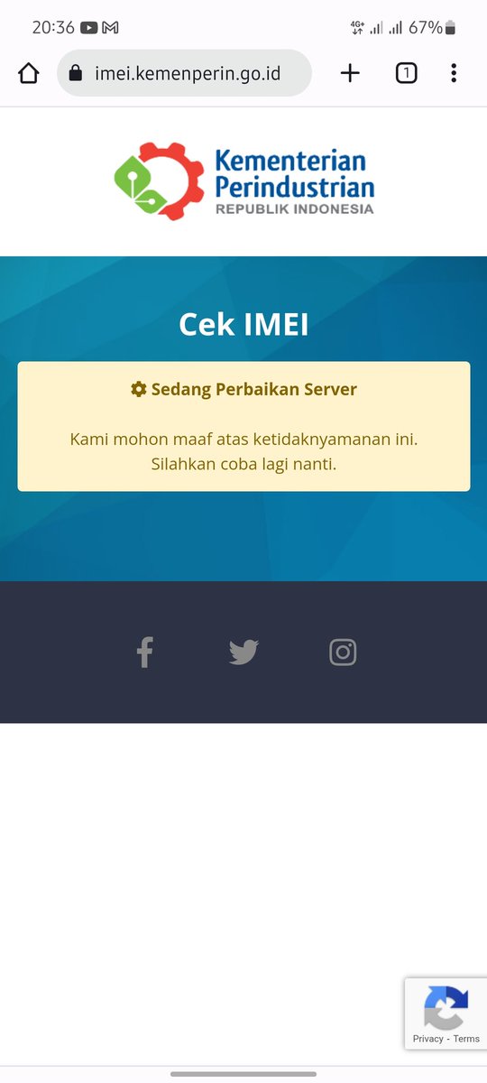 tobewat's tweet photo. @Kemenperin_RI kapan situs cek imei kembali berfungsi? Udah lama gak bisa diakses lohh!! https://t.co/k6NfkLd2Gm