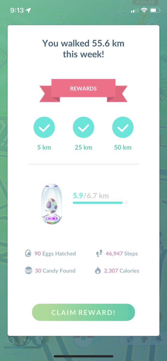 PoGoFerro's tweet photo. Some weeks I barely make the 5km but this week I have been completely consumed by @PokemonGoApp https://t.co/vn5xDQ4tsI