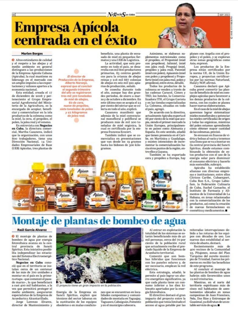 Geominera_SA's tweet photo. Negocios en #Cuba se refiere en su edición de septiembre a la Feria Internacional #Exposur 2023, que tendrá lugar del 14 al 17 de este mes en #Cienfuegos, en la que se buscarán opciones de exportación e inversión extranjera.
➡️ Más info: https://t.co/CFariLFIrn
#InvertirEnCuba https://t.co/5AdAkwjPTD