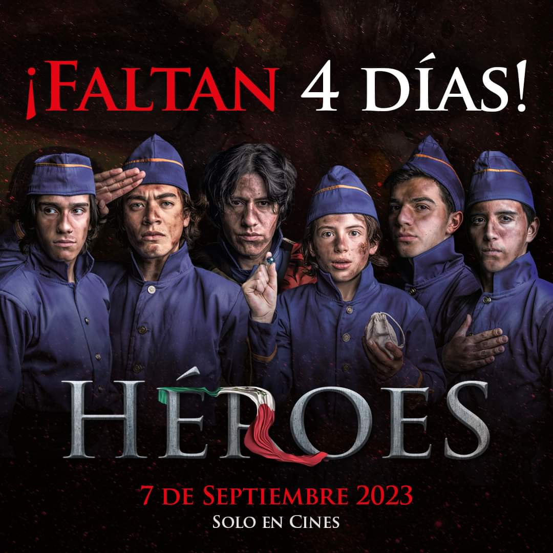 🎬 ¡La cuenta regresiva ha comenzado! Solo faltan 4 días para el estreno nacional de Héroes La Película. Disponible en  <a href="/cinemex/">Cinemex</a>   🇲🇽💥
🎥  Tú eres parte de esta historia. ¡No te la pierdas! 🍿🌟
.
.

#HéroesLaPelícula #EstrenoNacional #CuentaRegresiva #Septiembre2023
